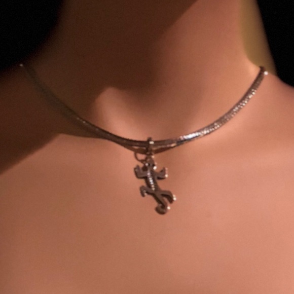 Vintage Sterling Silver Southwestern Reptile Gecko Charm Pendent - Picture 6 of 8